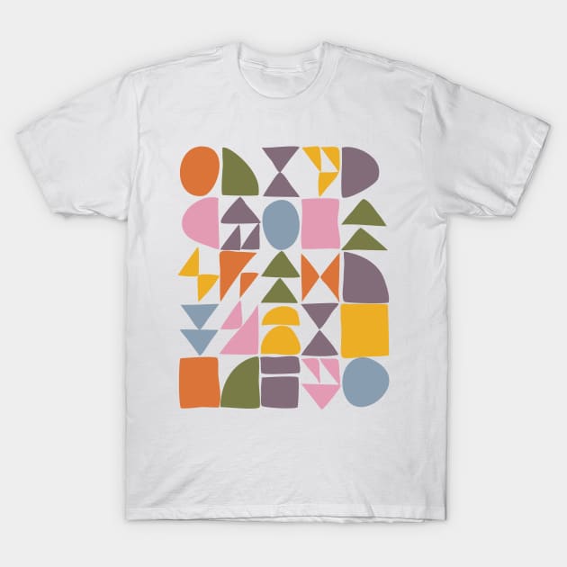 Cute Colorful Geometric Shapes Drawing T-Shirt by ApricotBirch